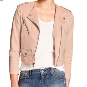 Banana Republic Blush Pink Cropped Moto Jacket